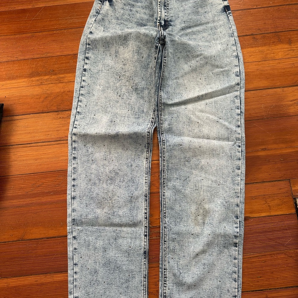 Bedazzled Acid Wash Jeans